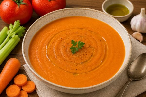 Crema de tomate y zanahoria casera
