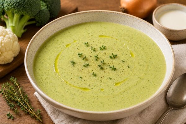 Crema de brócoli, coliflor y tomillo
