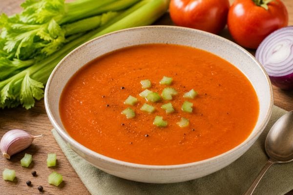 Sopa de tomate y apio casera