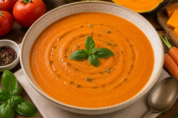 Crema de tomate, zanahoria y zapallo en Soup Maker