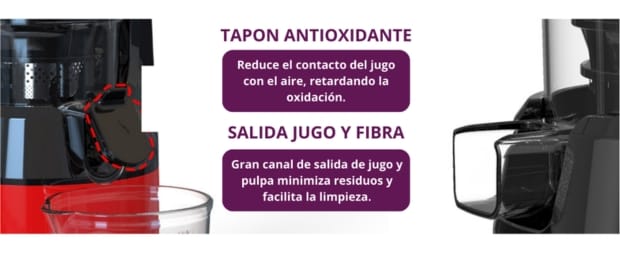 Tapón y canales salida jugo Kalter