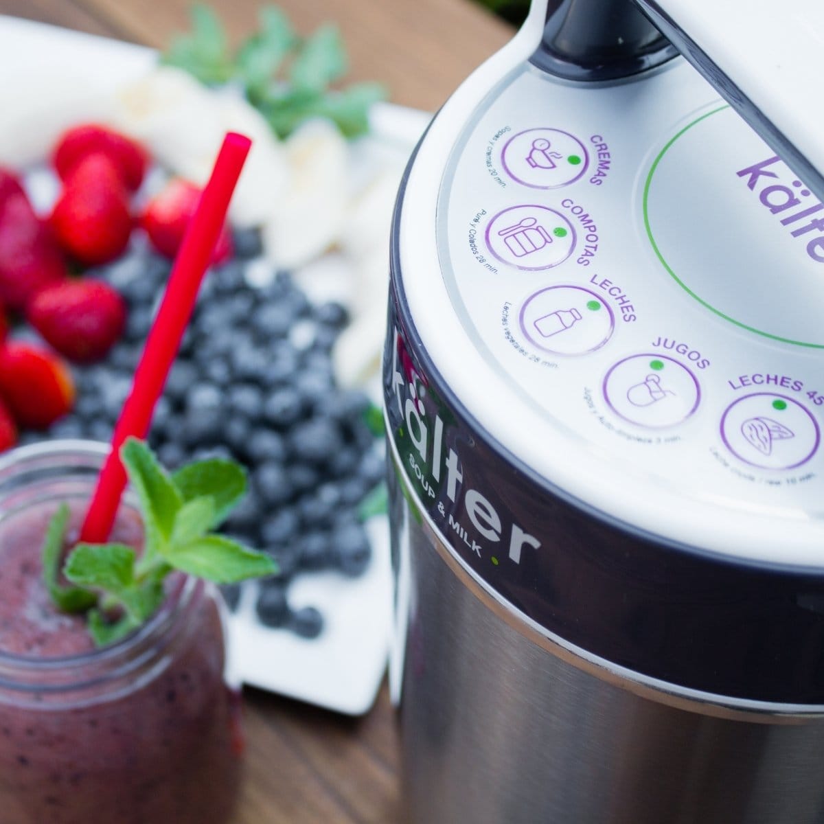 programas de la soup maker kalter junto a preparación de batido
